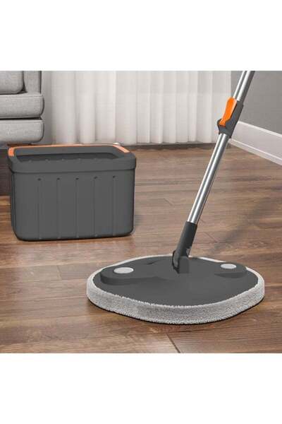 Generic Spin Mop Bucket Set, Wet and Dry Use Floor Mop with Spinning Wringer, Microfiber Flat Mop with Self