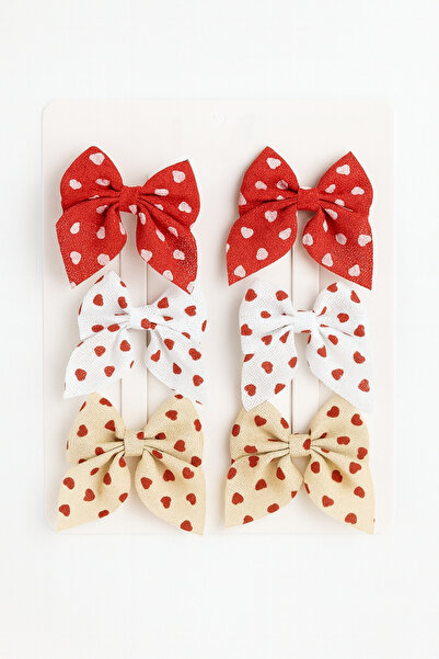 lilico Girl's Heart Printed Red White Beige School Clip April 23 August 30 October 29