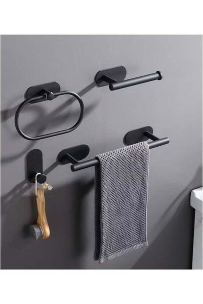 Generic 4Pcs Matte Bathroom Hardware Set Includes Adhesive Toilet Paper Holde...