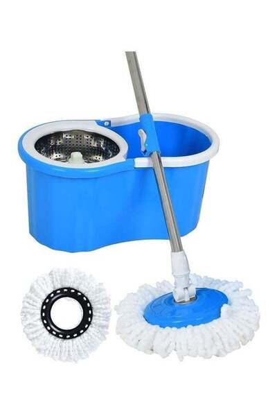Generic Gravity 360Â¬âˆž Spin Mop Bucket Cleaning System â€šÃ„Ã¬ Stainless Steel Wringer with Rotating Hand