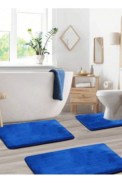 Generic 3-Pieces European Simple Style Toilet Floor Mat Suit Bathroom Carpet ...