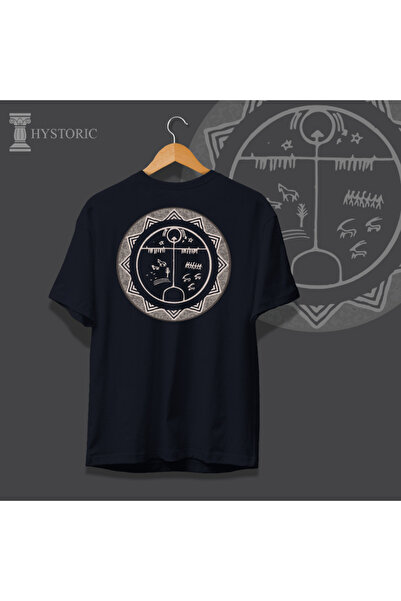 Hystoric Wear Shaman Drum Printed Basic T-Shirt