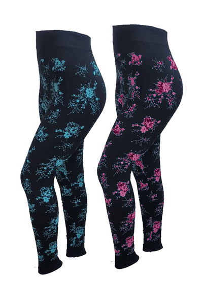 SDD Women's striped stretch pants, excellent quality, free size, two pieces, pink and sky blue pattern