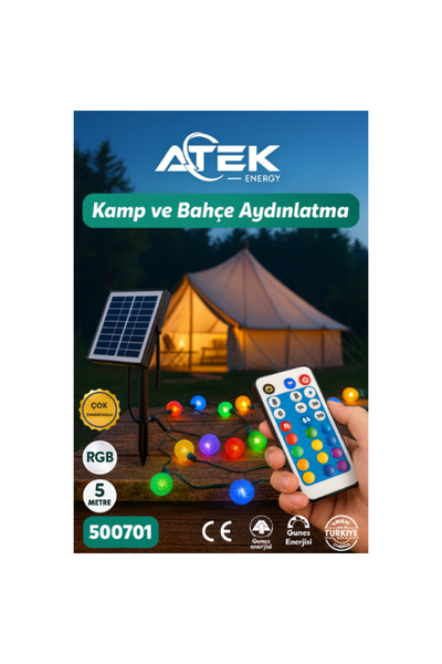 HerEveOyuncak RGB Güneş Enerjilii Boncuk Kamp Ve Bahçee Aydınlatma (Pj)