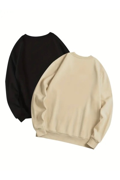 FUFLUNS ΜΗ ΕΚΤΥΠΩΜΕΝΟ ΜΟΝΤΕΛΟ BASIC 2-ΤΕΜΑΧΙΩΝ OVERSIZED UNISEX ΓΥΝΑΙΚΕΙΟ/ΑΝΔΡΙΚΟ ΦΟΥΤΕΡ ΜΕ ΛΟΥΝΤΑ ΛΟΥΝΤΑ