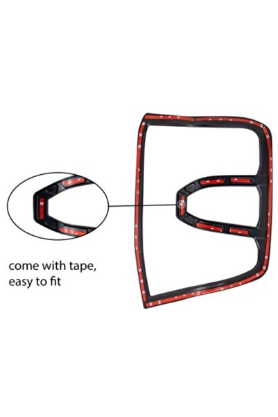 Xenon Bright Matte black tail lamp trims Ford Ranger T9 Sport, Wildtrak, XLT 2022-present