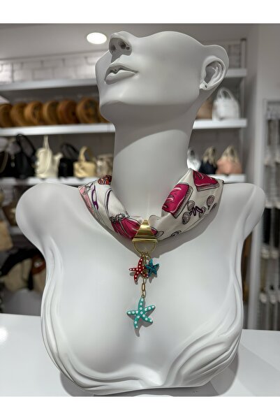 My Violet Accesssories ÇELİK CHARMLI FULAR KOLYE