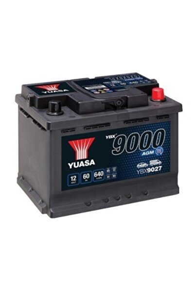 Yuasa Car battery 9000 AGM 60Ah 640A, 243x175x190mm