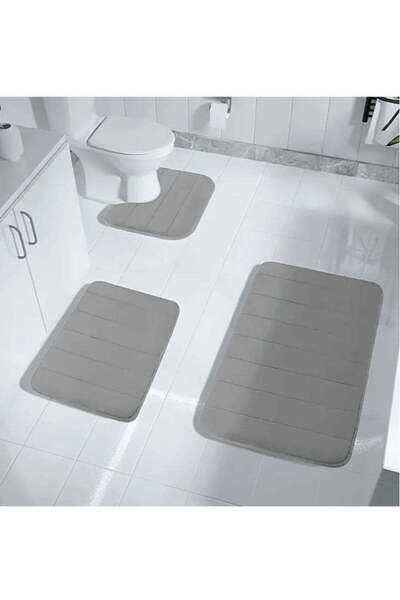 Generic 3-Pieces Coral Velvet Bathroom Floor Mat Suit Solid Color Toilet Carp...