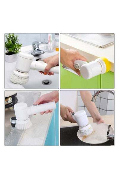 Generic SHOPI 5-In-1 Electric Magic Toilet Cleaning Brush White 26centimeter