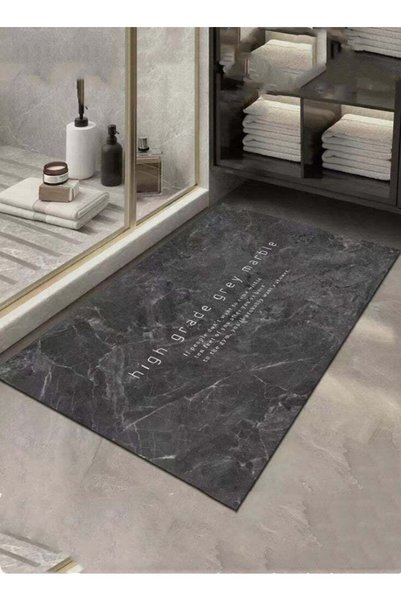 Generic 1-Piece Marble Print Bathroom Rug Absorbent Water Anti-Skid Bath Mat ...