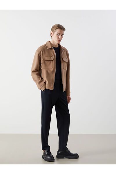 LC Waikiki Standart Kalıp Gömlek Yaka Erkek Kaşe Mont