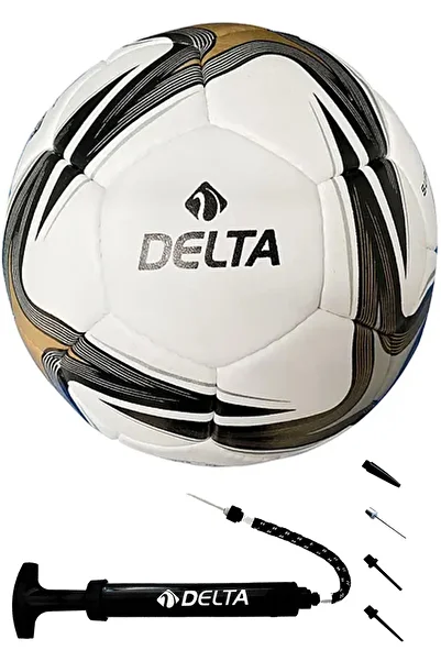 Delta Super League Set of 2 Hand-Stitched Size 5 Footballs Dura-Strong + Multifunctional Ball Pump Set