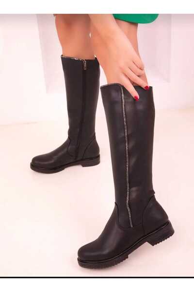 DYG STORE Black Stone Stylish Women's Boots 196510