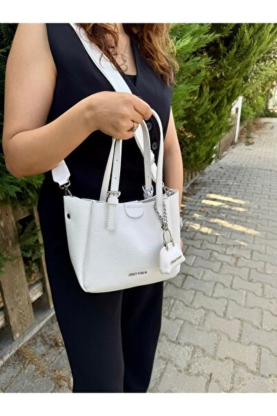 Just Polo Women's White New Season 3-Compartment Soft Leather Luxury and Stylish Touch Hand & Shoulder Bag Shoulder Bag