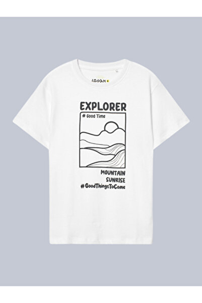 LOSAN Boy's Printed Tshirt 2-7 Years Old White