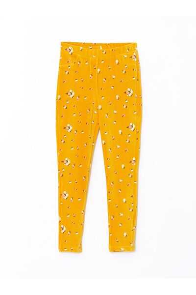 LC Waikiki Κοριτσίστικο βελούδινο μακρύ καλσόν με σχέδιο με ελαστική μέση