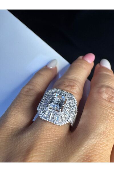 vogutima Kadın Gümüş Yüzük - Effective Diamond Fantasy Baget • Işıklı Kutuda ...