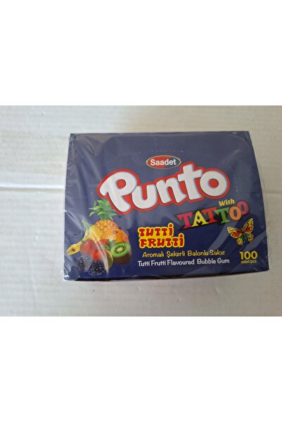 PUNTO TATTOO TUTTİ FRUTTİ (KAREIŞIK MEYVE) AROMALI ŞEKERLİ DÖVMELİ BALONLU SA...