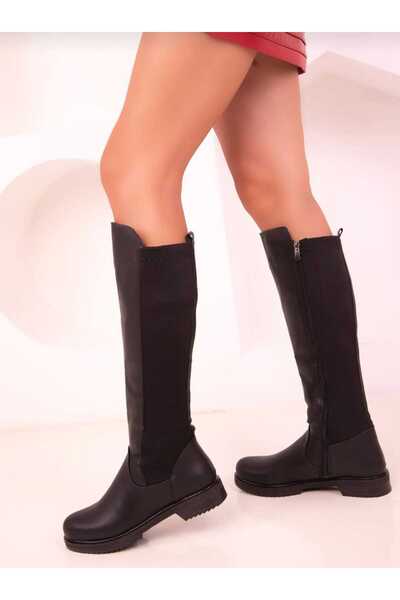 DYG STORE Black Diver Stretch Flexible Women's Boots 197505