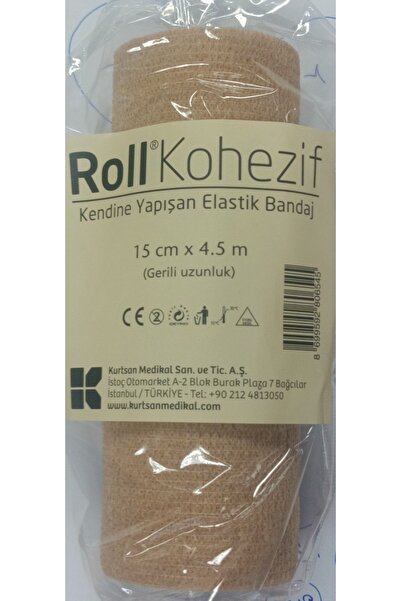 Roll KOHEZİF KENDİNE YAPIŞAN ELASTİK BANDAJ 15x4.5m. (1 adet)