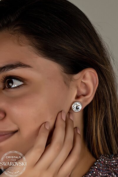 Swaroski Zirconia Crystal Stone Women's Studded Silver Earrings |   Stylish and Suitable for Everyday Use