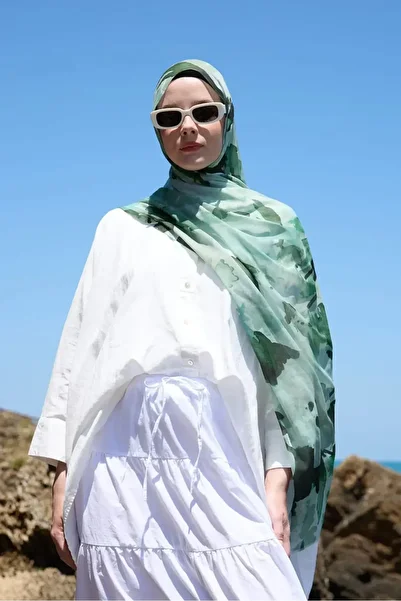 MODA Mk Mirelya Patterned Moon Shawl - Green Tea