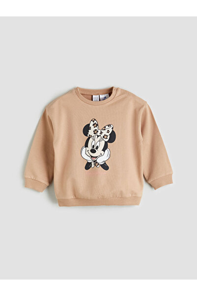 LC Waikiki Minnie Mouse Baskılı Kız Bebek Sweatshirt ve Tayt