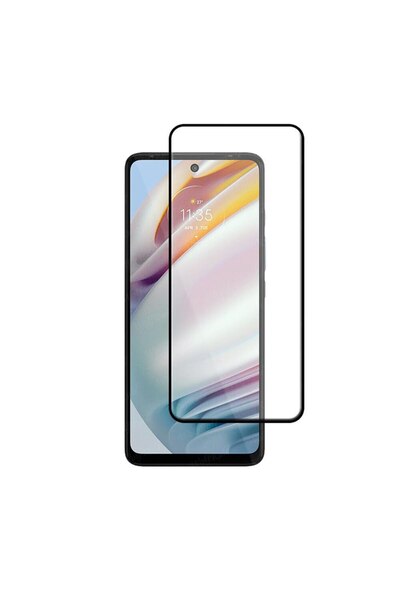 Atlas 5D Πλήρης αυτοκόλλητη μεμβράνη γυαλιού για MOTOROLA Moto G60s (Μαύρο)