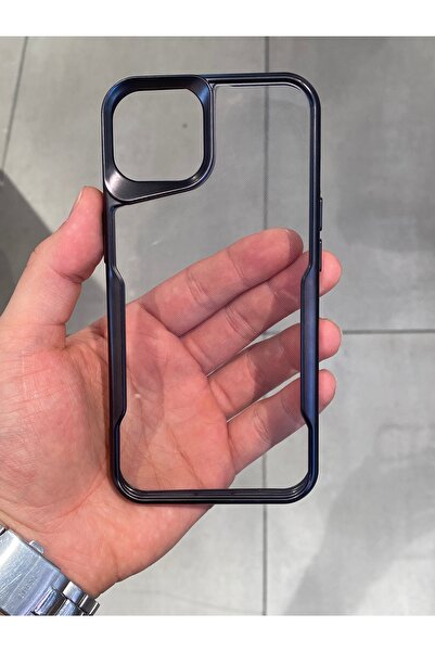 İphone 13 ve 14 Uyumlu Şerit Detaylı Darbe Emici Şeffaf Silikon Kılıf