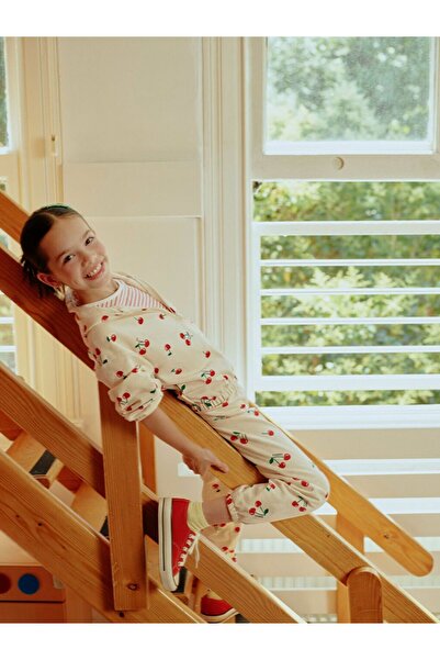 LC Waikiki Lcw Kids Cherry Printed Girl's Zippered Sweatshirt