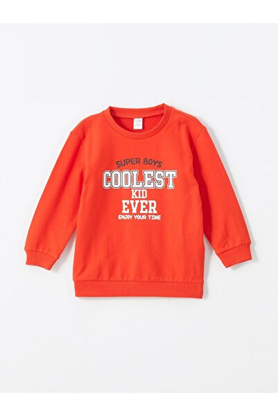 LC Waikiki LCW Kids Bisiklet Yaka Uzun Kollu Baskılı Erkek Bebek Sweatshirt ve Eşofman Alt 2'li Takım