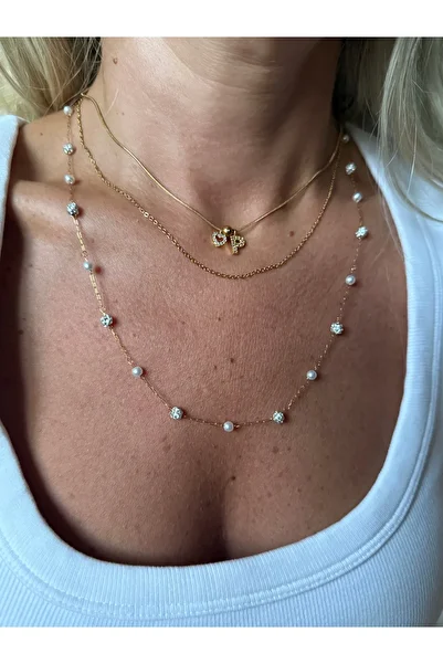 Rossetto Atelier Stainless Steel Mini Zircon Heart Y Letter Necklace
