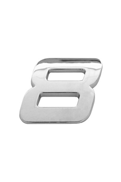 Mega Drive Car Ornament 3D Number 8 26 MM Chrome