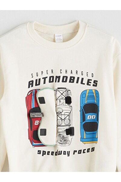 LC Waikiki Lcw Kids Crew Neck Printed Boys' Sweatshirt and Sweatpants Bottom 2-Piece