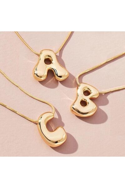 Otto Common Balloon Letter Gold Color Necklace B Letter