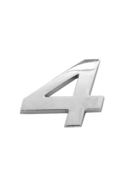 Mega Drive Car Ornament 3D Number 4 26 MM Chrome