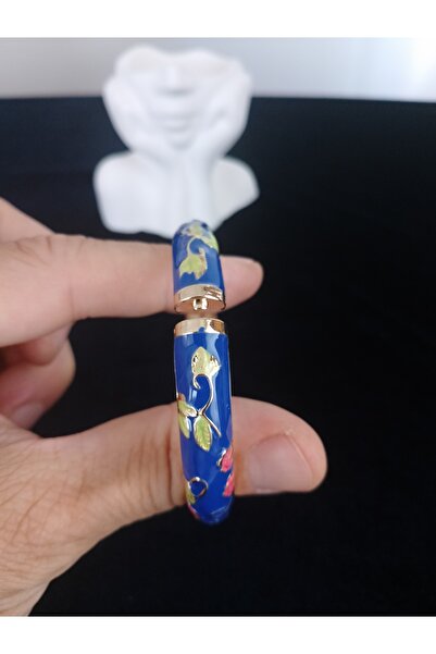 Enjoy Blue Enamel Vintage Bracelet Bangle Elegant and Stylish Design