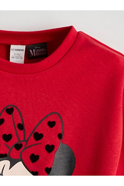 LC Waikiki LCW Kids Minnie Mouse Baskılı Kız Çocuk Sweatshirt