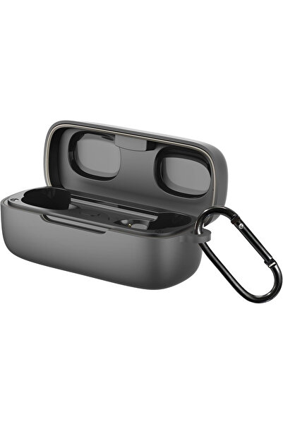 OEM Husă din silicon EarFun Free Pro 3 (LED frontal vizibil) cu carabină, neagră