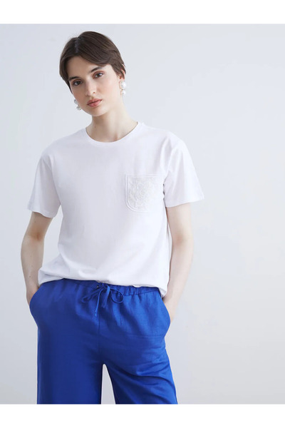 LC Waikiki Crew Neck Lace Pocket Women's T-Shirt