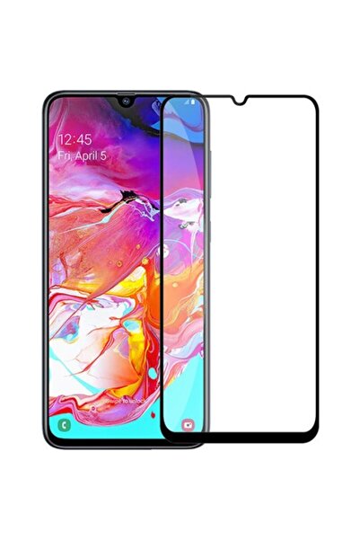 Atlas 5D Πλήρης αυτοκόλλητη μεμβράνη γυαλιού SAMSUNG Galaxy A70 (Μαύρο) ATX