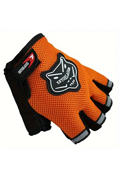 FIXATO Cycling Gloves for Bike and Fitness with Palm Protection, Breathable Material, Universal Size,Orange