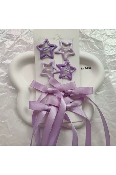 LO ADORO 8 Pieces Buckle 4 Pieces Ribbon Bow Buckle 4 Pieces Star Snap Buckle Snap Buckle