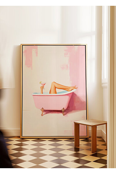 ARTHOUSECOLLECTIVE Pink Escape - Cadă și cocktail roz - Poster fără cadru în ...