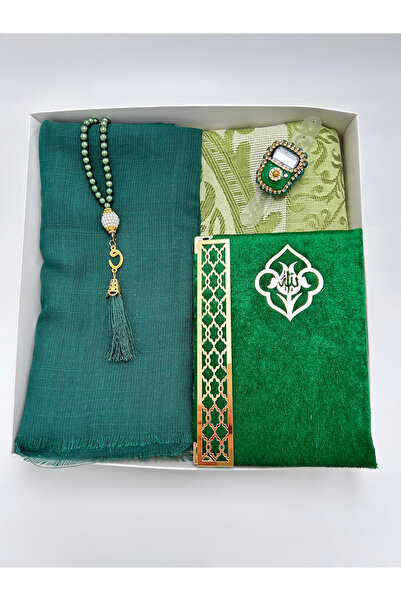lenagiftworkshop Yeşil Çeyizlik 5 Parça Gelin Damat Bohça Seti Namaz Örtüsü S...