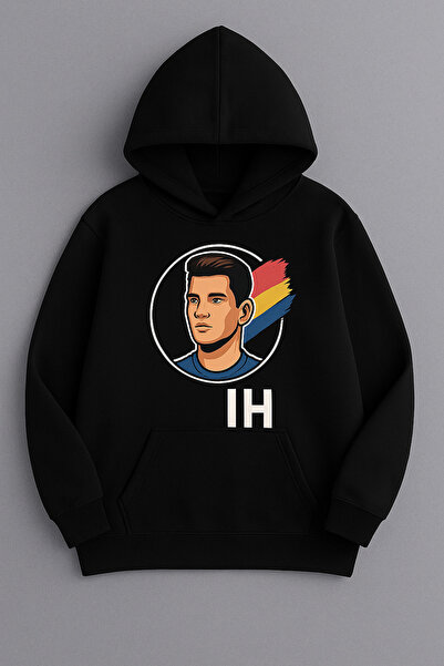 CLASSY.MODA Hanorac cu glugă cu 3 fire și buzunare cangur |   Ianis Hagi IH P...