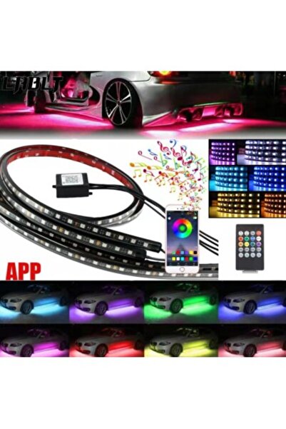 Xenon Bright RGB multicolor undercarriage lighting kit with remote control and 12V phone app, 2x120cm and 2x90cm