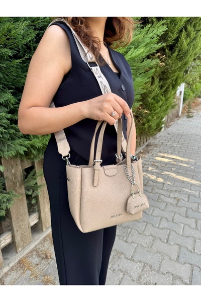 Just Polo Original Women's Sand 3-Compartment Luxury & Stylish Soft Leather Hand and Shoulder Bag Suitable for Daily Use