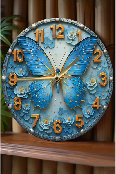 kutuTR Add an Aesthetic Touch to Your Home's Atmosphere! Mdf Wall Clock - 33X33 cm Sdw377